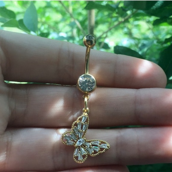 Crystal Butterfly Belly Button Rings - Picture 5 of 5